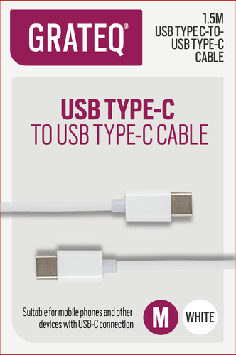 C - USB C -cables GRATEQ, white