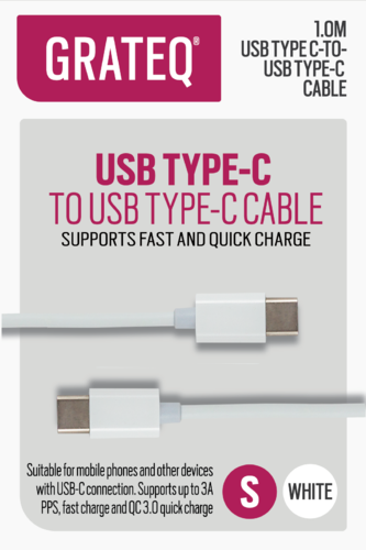 USB USB-C/USB-C QUICK Cable GRATEQ, 1m