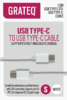 GRATEQ USB-C/USB-C QUICK Kaapeli 1m