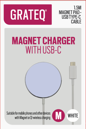 GRATEQ Magnet Pad - USB-C Kaapeli 1.5m